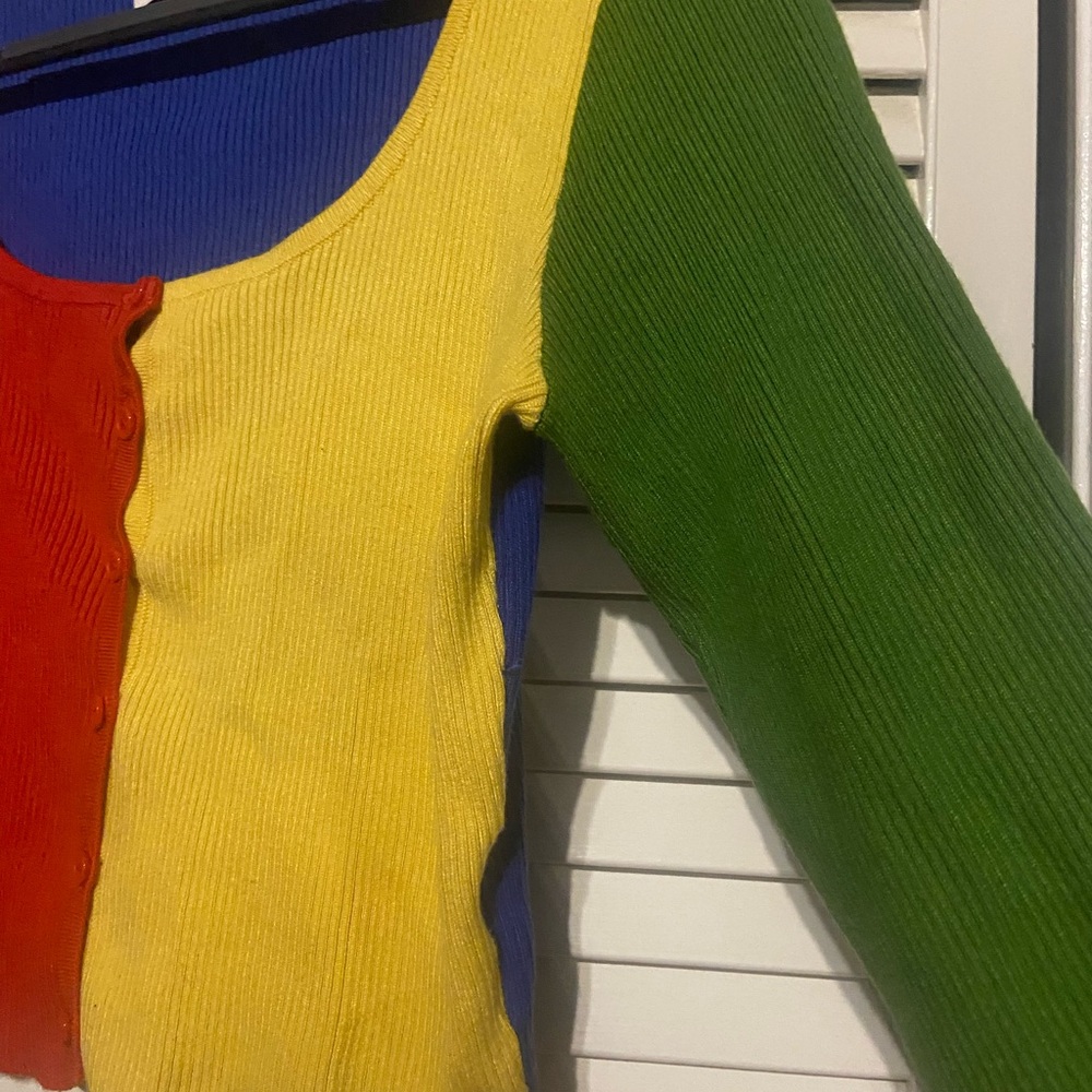 Akira/paxton Color Block Cropped Cardigan size medium - Picture 11 of 13
